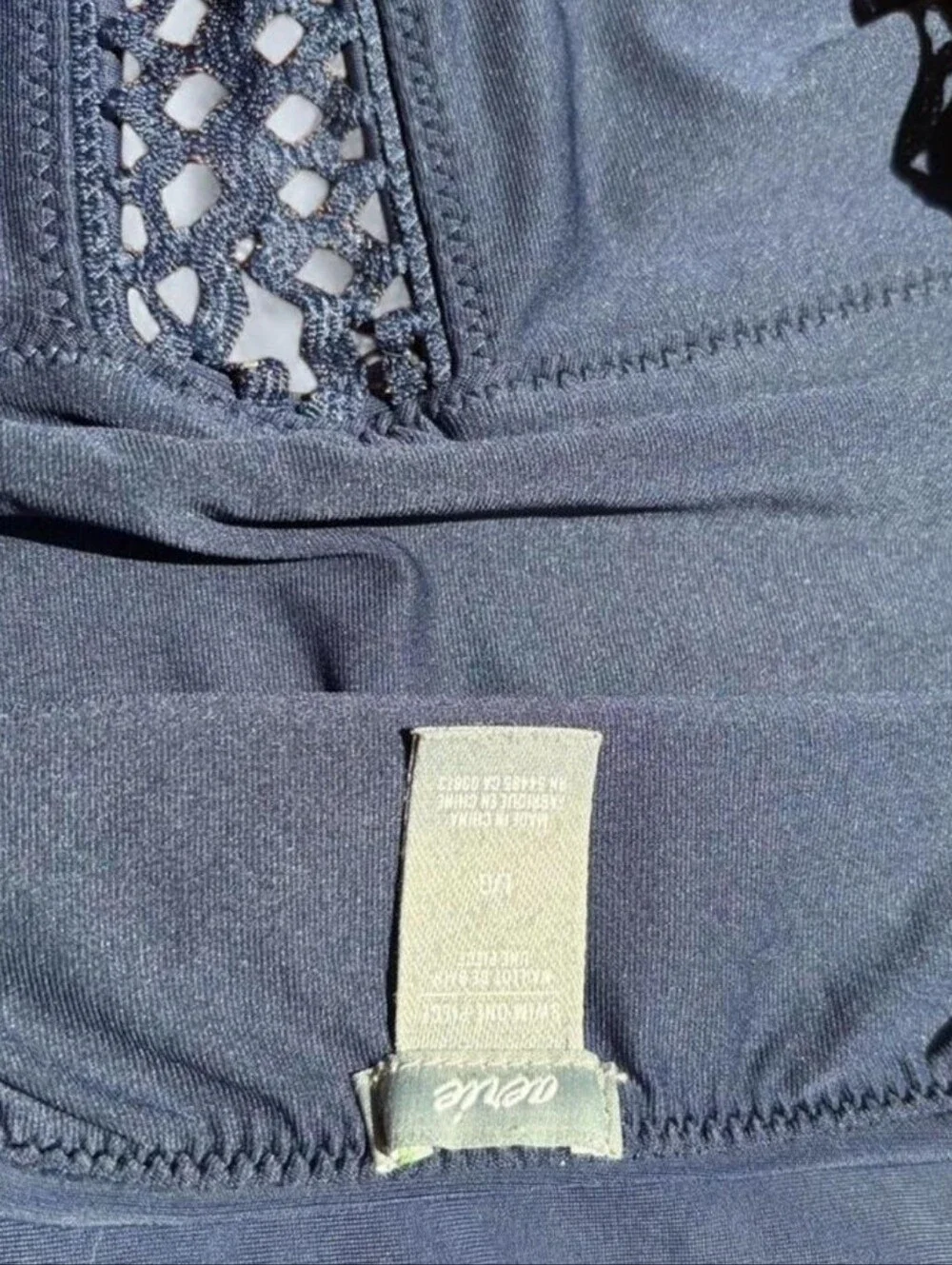 Aerie Navy Plunge One Piece Swim